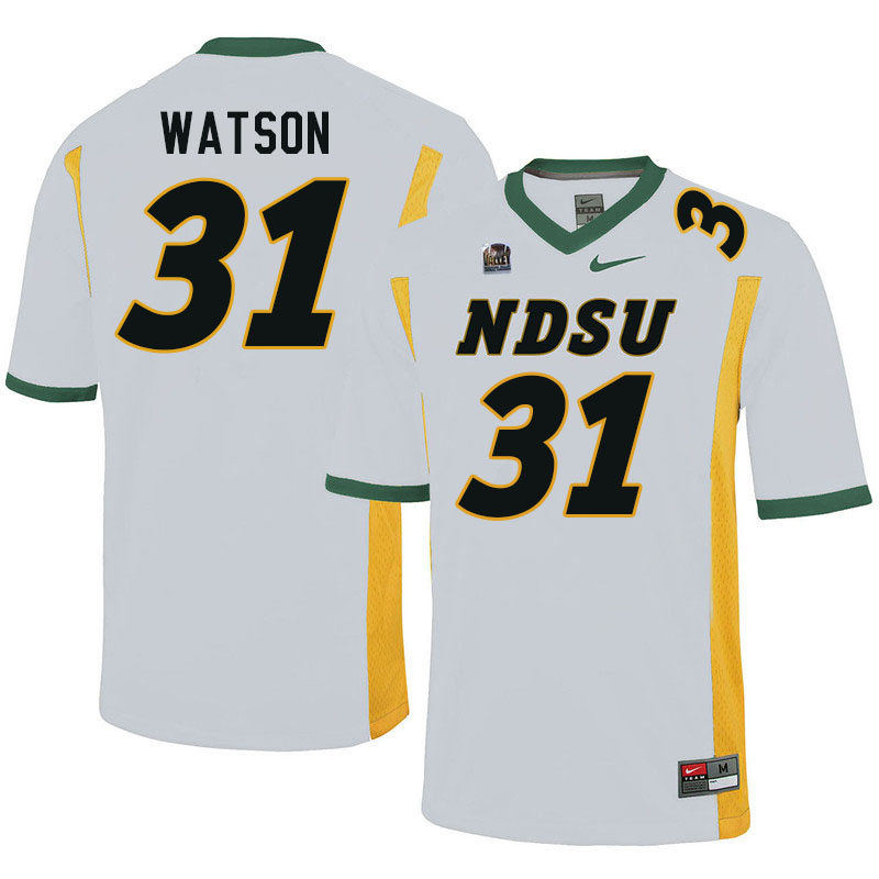 Men #31 Kelly Watson North Dakota State Bison College Football Jerseys Stitched-White